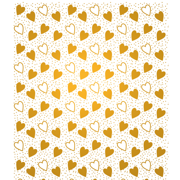 Geschenkpapier - Röllchen - 70x150 cm - metallisiert - Goldherzen