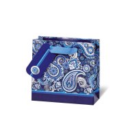 Tasche klein - CD-Format 14,5x15x6 cm - Paisley blaues...