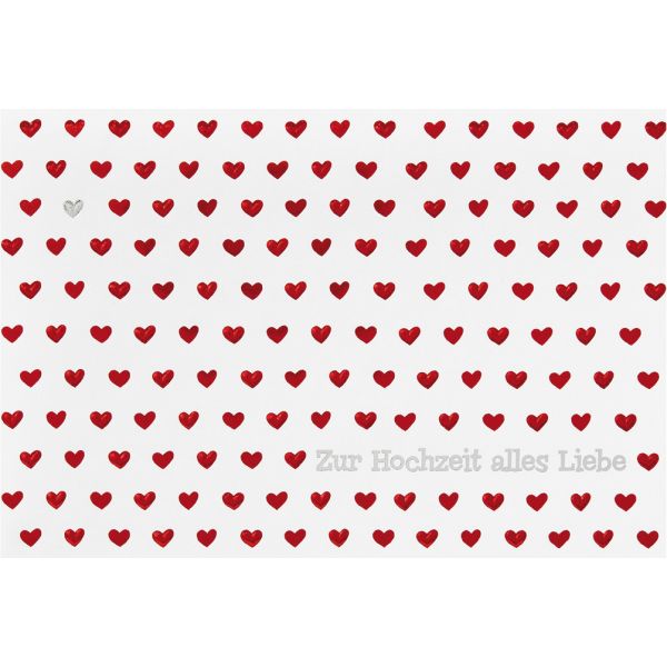 A Hochzeit Vermählung  Glückwunschkarte mit Umschlag Herzen Alles Liebe