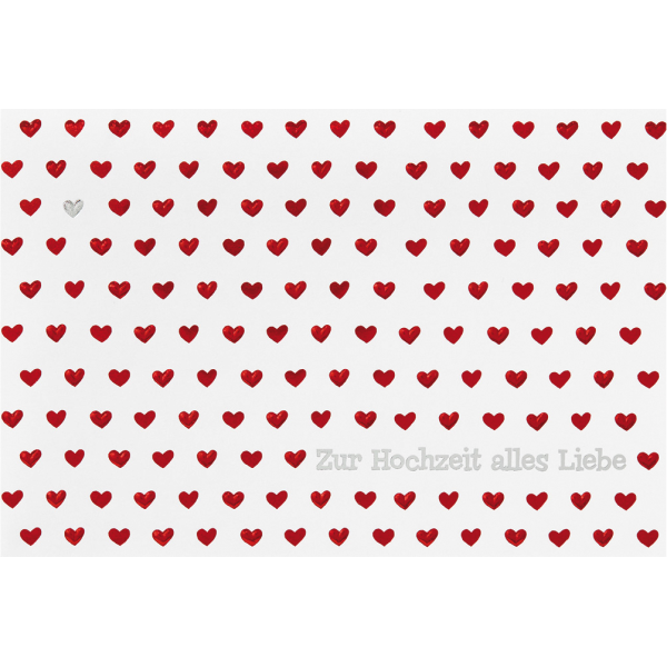A Hochzeit Vermählung  Glückwunschkarte mit Umschlag Herzen Alles Liebe