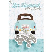 Hochzeit Collage Glückwunschkarte mit Applikation +...