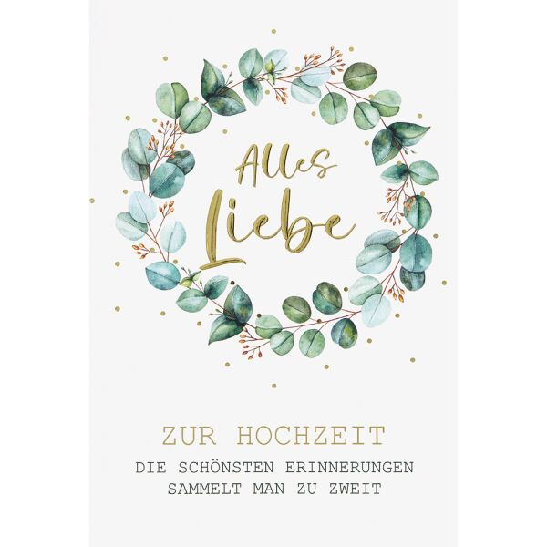Hochzeit Glückwunschkarte mit Briefumschlag Schönste Erinnerungen zu zweit