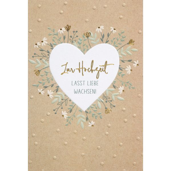 Hochzeit - Unverpackt – plastikfreie Verpackung - Glückwunschkarte im Format 11,5 x 17 cm mit Briefumschlag