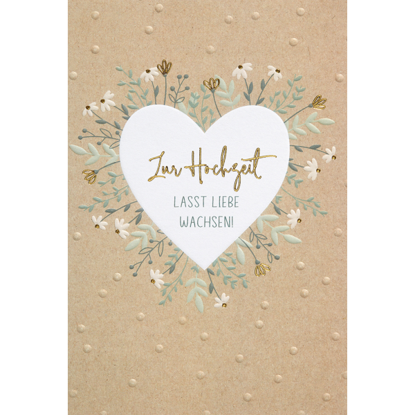 Hochzeit - Unverpackt – plastikfreie Verpackung - Glückwunschkarte im Format 11,5 x 17 cm mit Briefumschlag