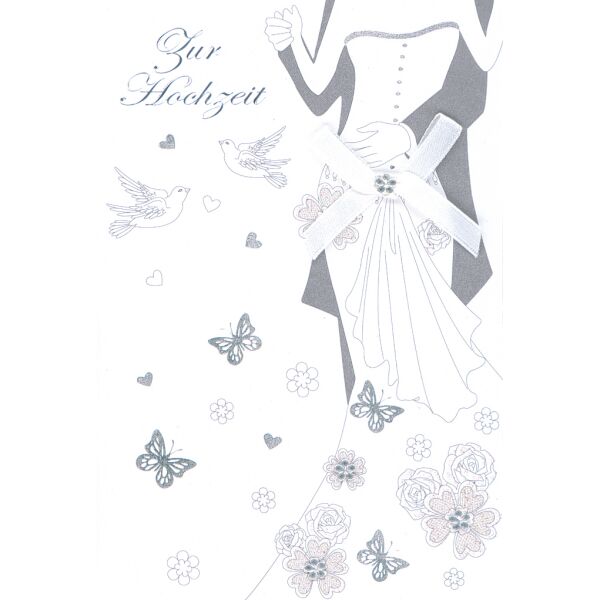 Hochzeit - Collage - Glückwunschkarte im Format 11,5 x 17 cm mit Briefumschlag