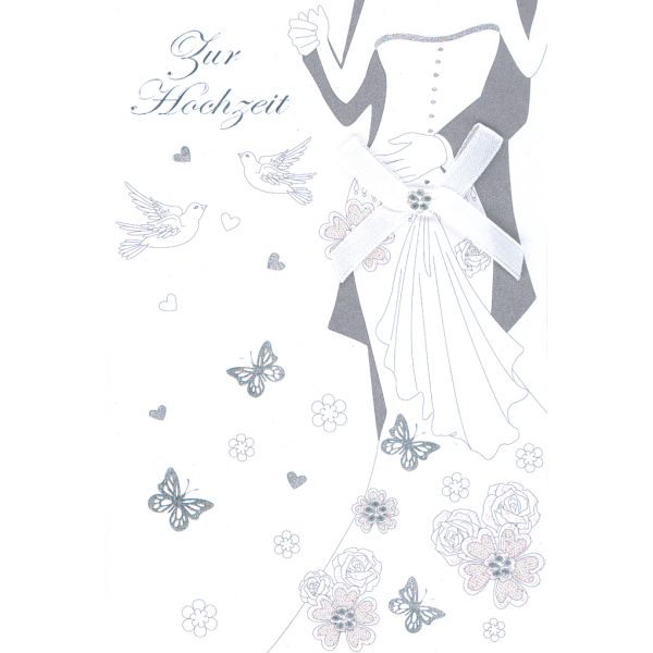 Hochzeit - Collage - Glückwunschkarte im Format 11,5 x 17 cm mit Briefumschlag