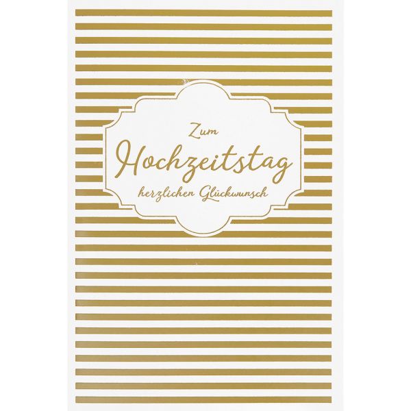 A Hochzeitstag  Glückwunschkarte mit Umschlag Gold Herzlichen Glückwunsch