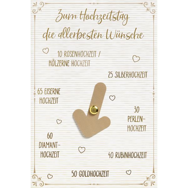 Hochzeitstag - Drehrad - Glückwunschkarte für unterschiedliche Anlässe mit Briefumschlag