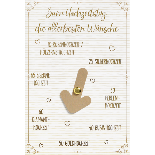 Hochzeitstag - Drehrad - Glückwunschkarte für unterschiedliche Anlässe mit Briefumschlag