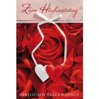 Hochzeitstag  Glückwunschkarte mit Umschlag Herzen...