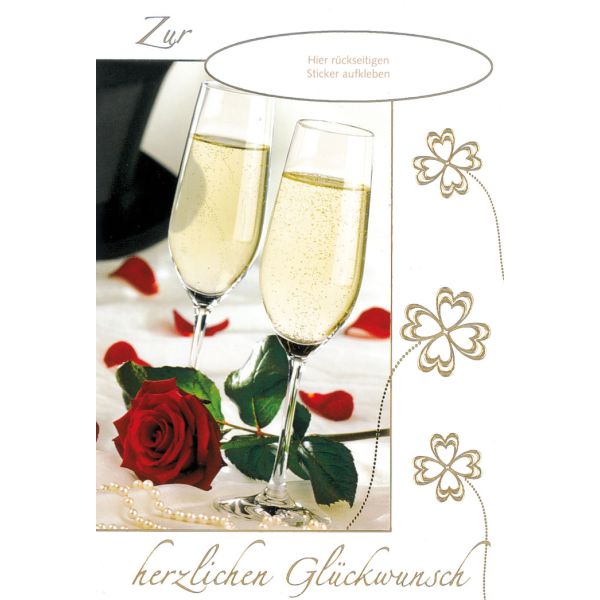 Hochzeitstag Glückwunschkarte mit Stickerbogen für unterschiedliche Hochzeitstage Rosenhochzeit Porzellanhochzeit Silberhochzeit Goldhochzeit Perlenhochzeit Rubinhochzeit Diamanthochzeit mit Briefumschlag