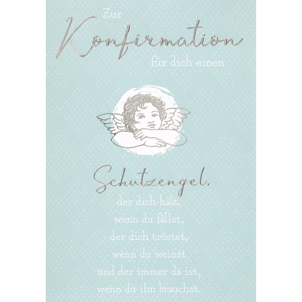 Konfirmation für dich ein Schutzengel gezeichnet Glückwunschkarte mit Umschlag