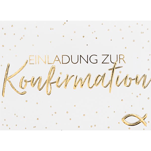 Konfirmation Einladungen - 5 Karten im Format 10,5x14,5cm mit Briefumschlägen in Zello