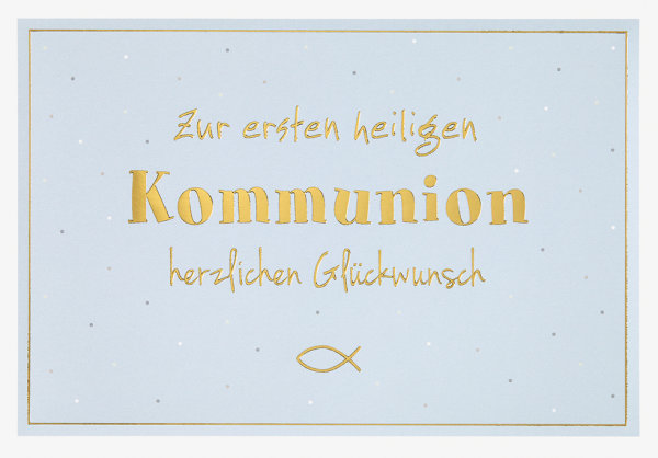 Kommunion - Unverpackt - Glückwunschkarte im Format 11,5 x 17cm mit Umschlag – plastikfrei verpackt