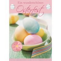 Ostern bunte Eier in Schale auf Tisch wunderschönes...