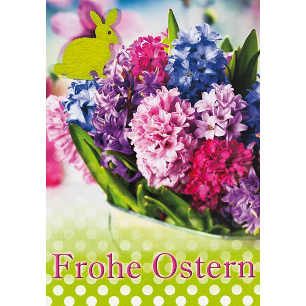 Ostern Blumenstrauß mit Hase Grußkarte mit Umschlag