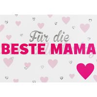 Muttertag Für die beste Mama rosa Herzen...