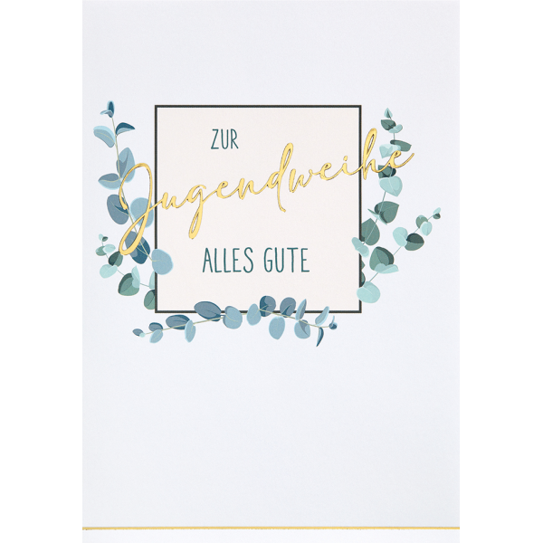 Jugendweihe - Unverpackt - Glückwunschkarte im Format 11,5 x 17cm mit Umschlag - plastikfrei verpackt
