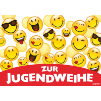 Jugendweihe Glückwunschkarte mit Umschlag Smileys...