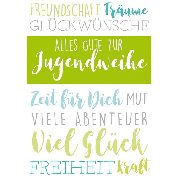 Jugendweihe - Glückwunschkarte im Format 11,5 x 17cm mit Umschlag