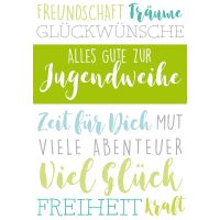 Jugendweihe - Glückwunschkarte im Format 11,5 x 17cm...