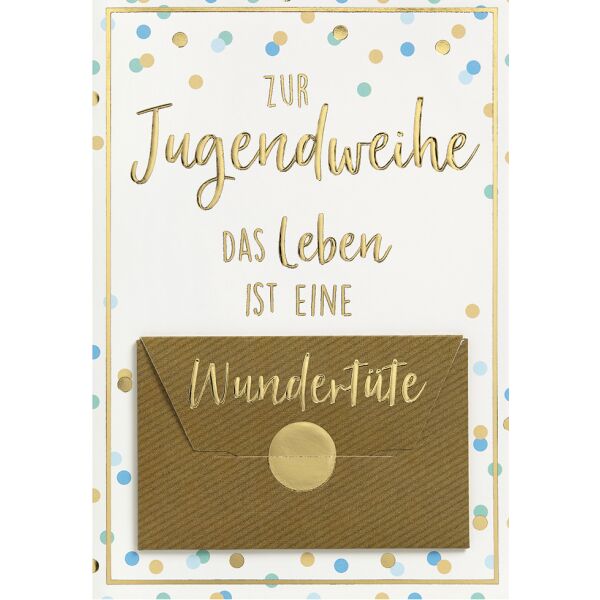 Jugendweihe - Geldkarte - Glückwunschkarte im Format 11,5 x 17cm mit Umschlag