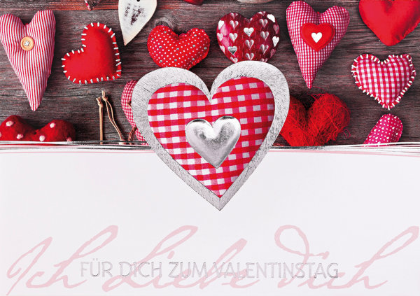 Valentinstag - Glückwunschkarte im Format 11,5 x 17cm mit Umschlag