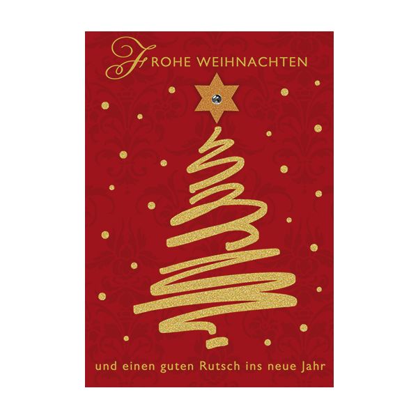 Weihnachten Glückwunschkarte mit Umschlag rot graphisch