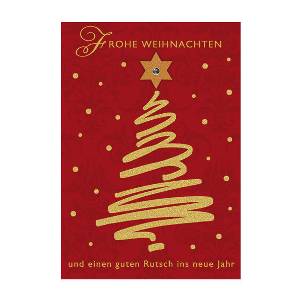 Weihnachten Glückwunschkarte mit Umschlag rot graphisch