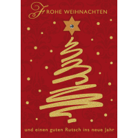 Weihnachten Glückwunschkarte mit Umschlag rot graphisch