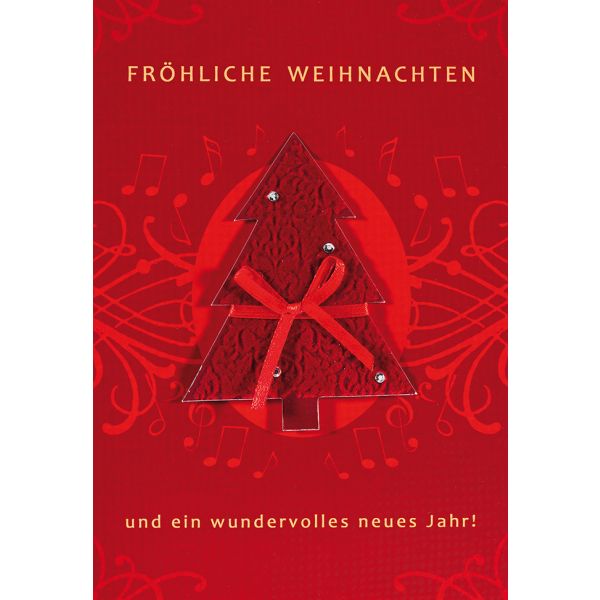Weihnachten Glückwunschkarte mit Umschlag rot Fröhliche Weihnachten