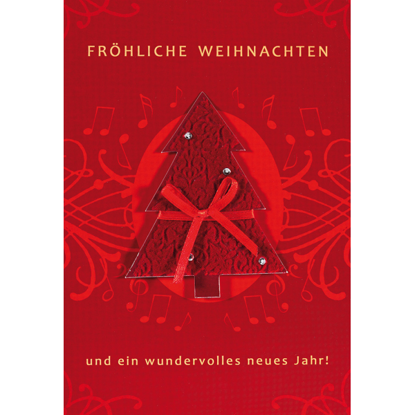 Weihnachten Glückwunschkarte mit Umschlag rot Fröhliche Weihnachten