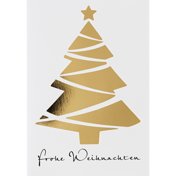 Weihnachten Glückwunschkarte mit Umschlag Weihnachtsbaum Gold