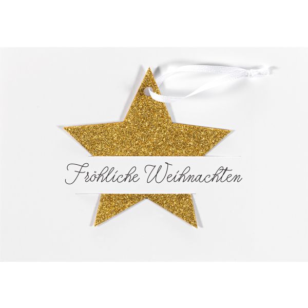 Weihnachten Glückwunschkarte mit Umschlag Querformat Stern Fröhliche