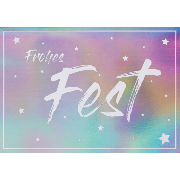 Weihnachten Glückwunschkarte mit Umschlag Querformat silber Frohes Fest