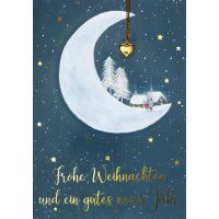 Weihnachten Glückwunschkarte mit Umschlag Mond Frohe...