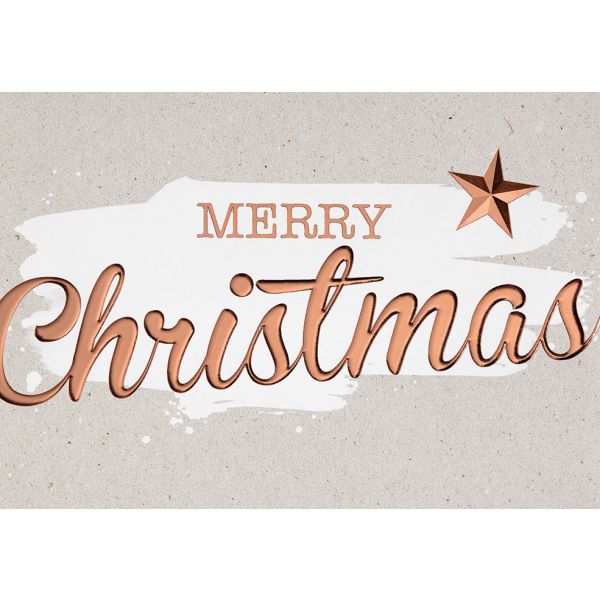 Weihnachten Glückwunschkarte mit Umschlag Querformat Merry Christmas Kupfer