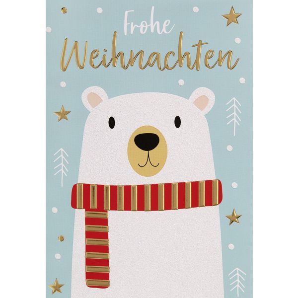 Weihnachten Glückwunschkarte mit Umschlag Eisbär Frohe Weihnachten