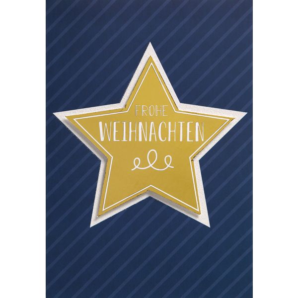 Weihnachten Glückwunschkarte mit Umschlag Stern blau