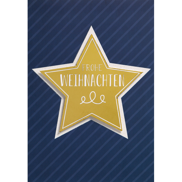 Weihnachten Glückwunschkarte mit Umschlag Stern blau