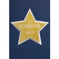 Weihnachten Glückwunschkarte mit Umschlag Stern blau