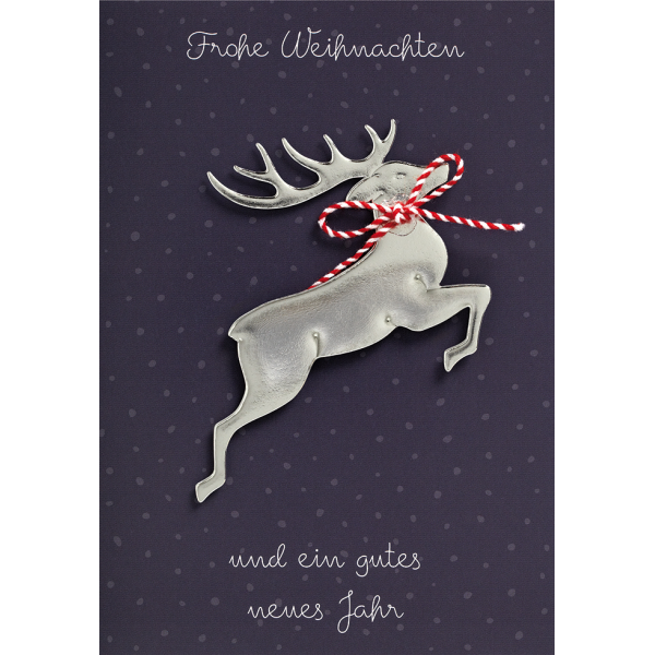 Weihnachten Glückwunschkarte mit Umschlag springender Hirsch