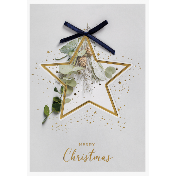 Weihnachten Glückwunschkarte mit Umschlag Merry Christmas Stern