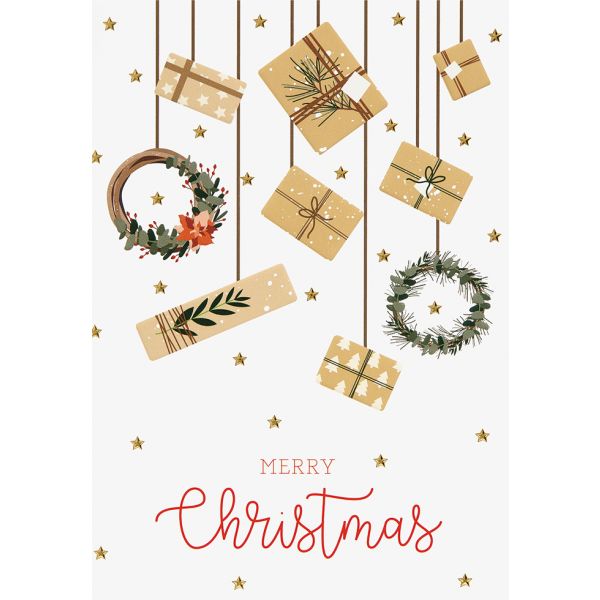 Weihnachten Glückwunschkarte mit Umschlag Geschenke Merry Christmas
