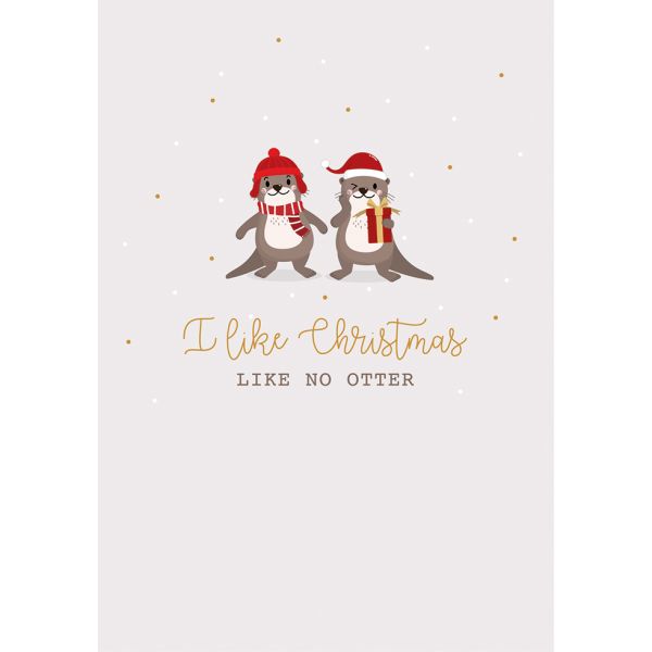 Weihnachten Glückwunschkarte mit Umschlag Katzen I like Christmas