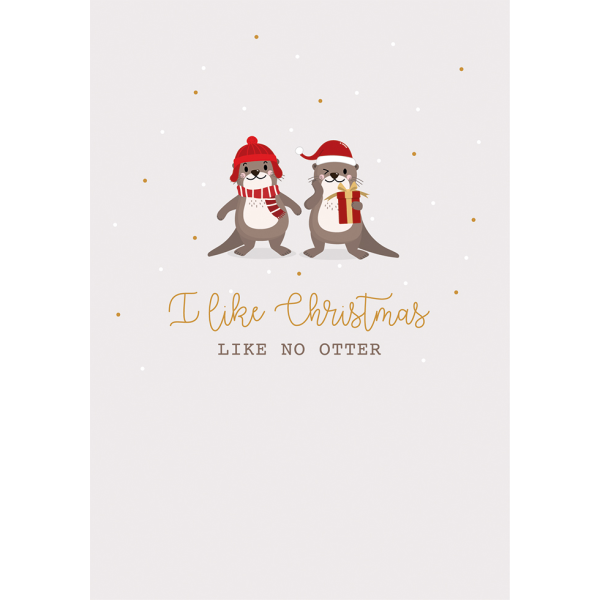 Weihnachten Glückwunschkarte mit Umschlag Katzen I like Christmas