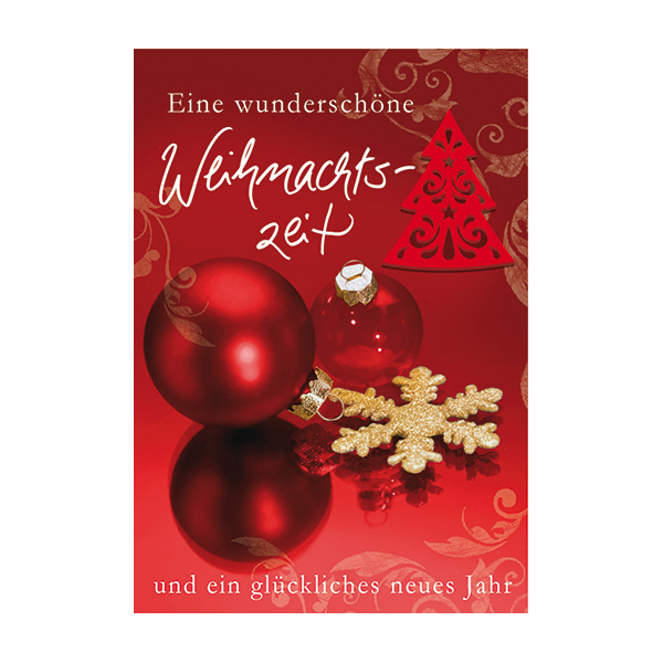 Weihnachten Glückwunschkarte mit Umschlag Weihnachtskugeln Weihnachtszeit