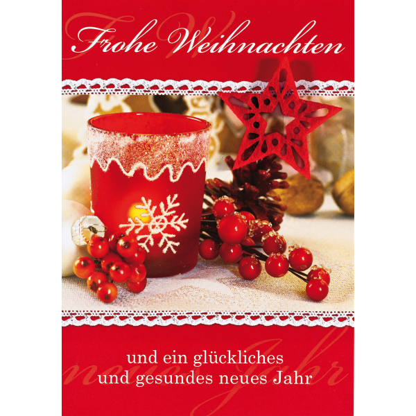 Weihnachten Glückwunschkarte mit Umschlag Tischdekoration rot