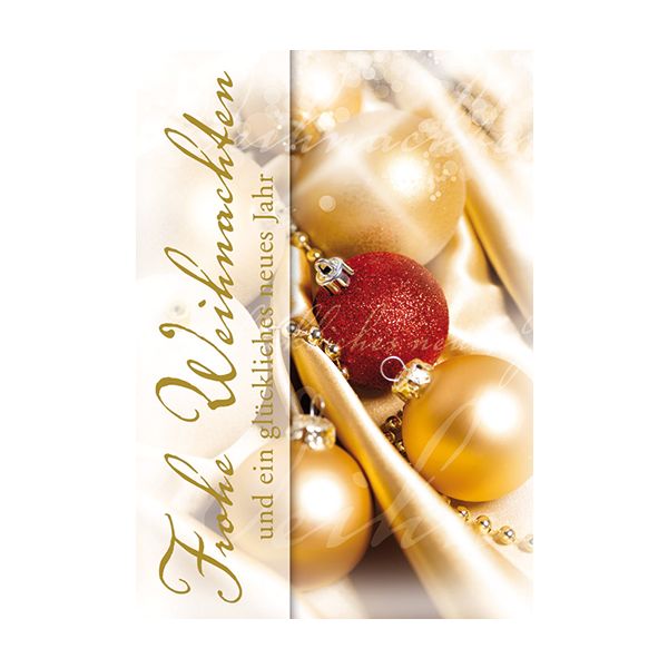 Weihnachten Glückwunschkarte mit Umschlag Weihnachtsdeko gold-rot