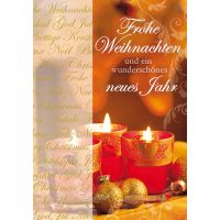 Weihnachten Glückwunschkarte mit Umschlag Kerzen Kugeln